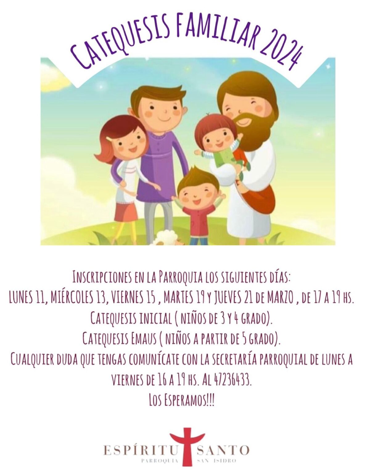 Inscripción A Catequesis De Primera Comunión Espiritu Santo